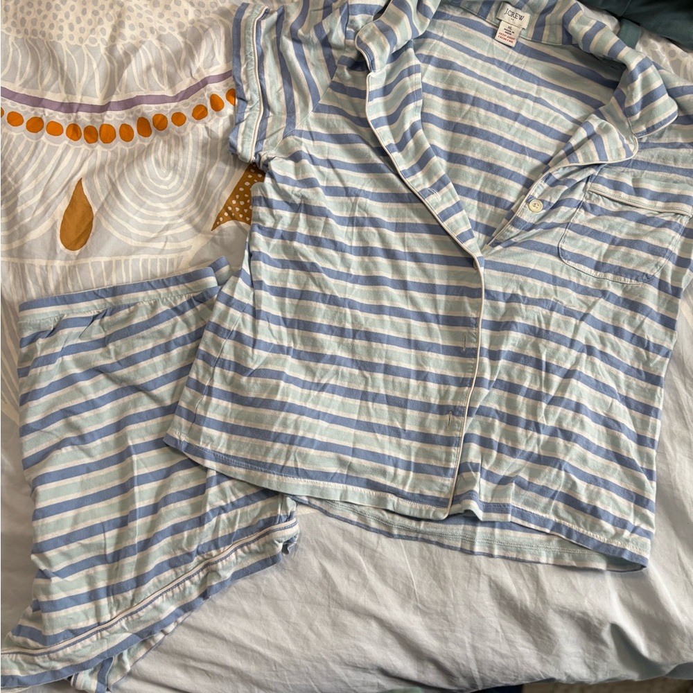 JCREW short sleeved PJ set - Light Blue and White striped